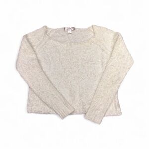 Decree Snowdrift Super Soft Sparkly Long Sleeve Cropped  Eyelash Sweater